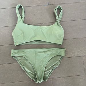 COPY - Aerie Hunter Green Scoop Bikini
